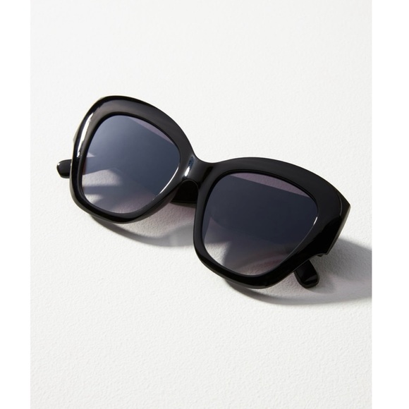NWT ANTHRO Oversized Cat Eye Sunglasses (black) - Picture 1 of 8